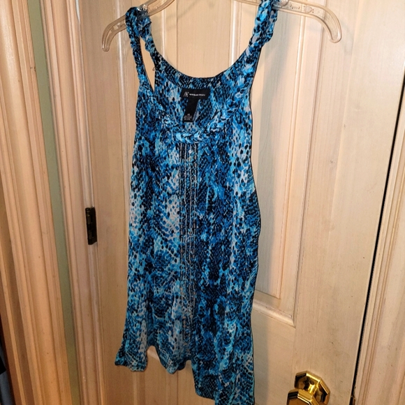 INC International Concepts Tops - Misses sz XL INC International Concepts Blue. Black, Gray Beaded Snakeskin Shirt